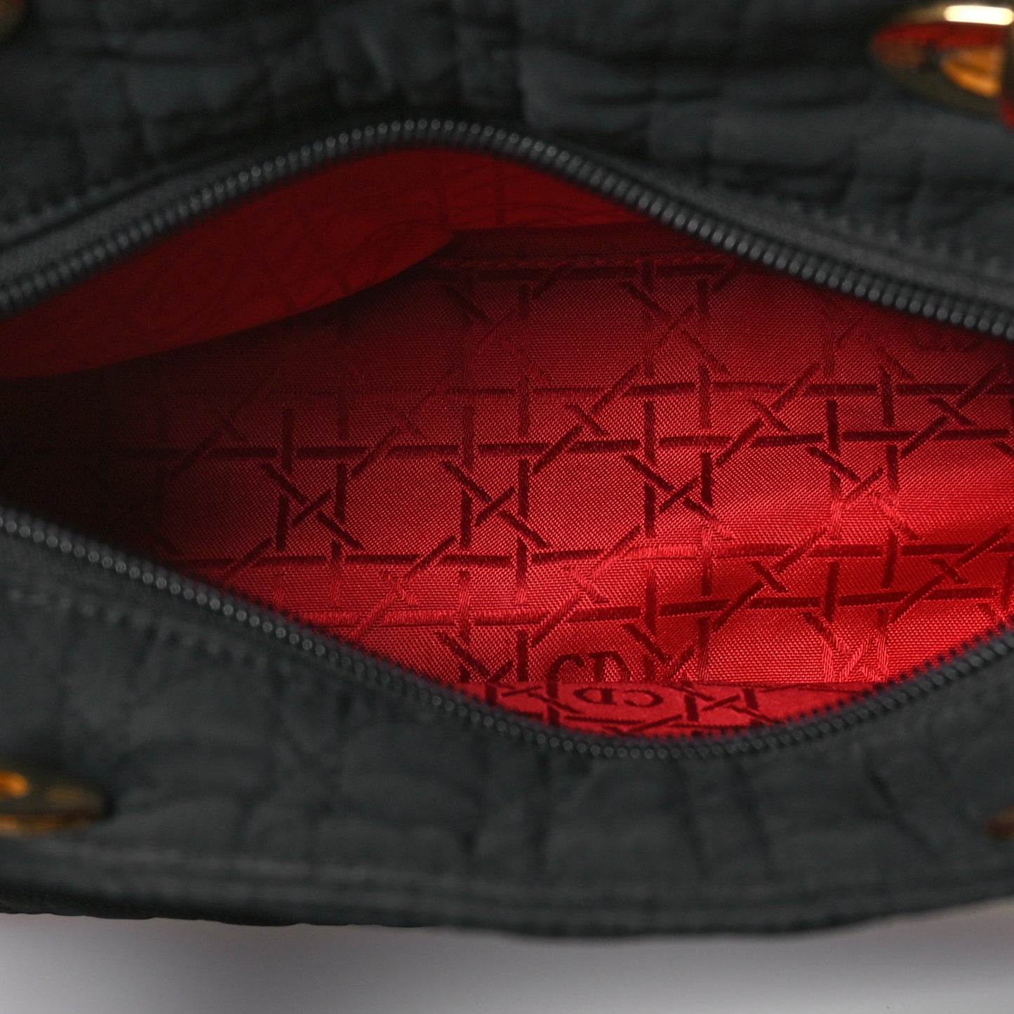 Nylon Cannage Medium Lady Dior Black