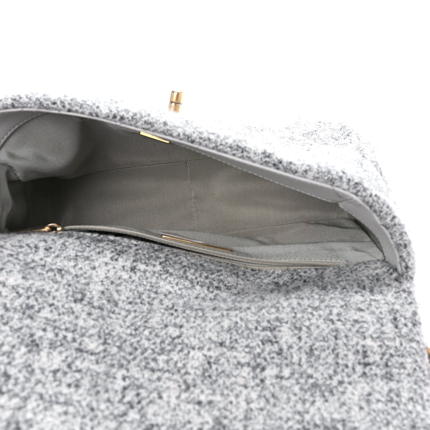 Chanel Tweed Quilted Medium Chanel 19 Flap Grey Ecru 5 of 7
