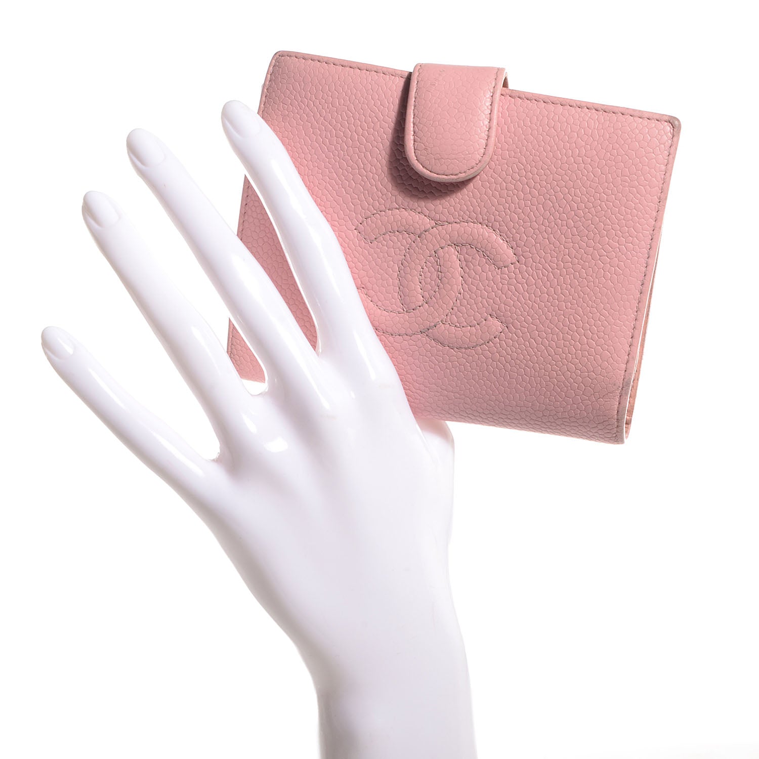 Chanel Caviar Compact CC Wallet Pink 2 of 7