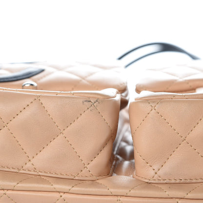 Chanel Calfskin Quilted Large Cambon Multipocket Reporter Beige Black 13 of 16