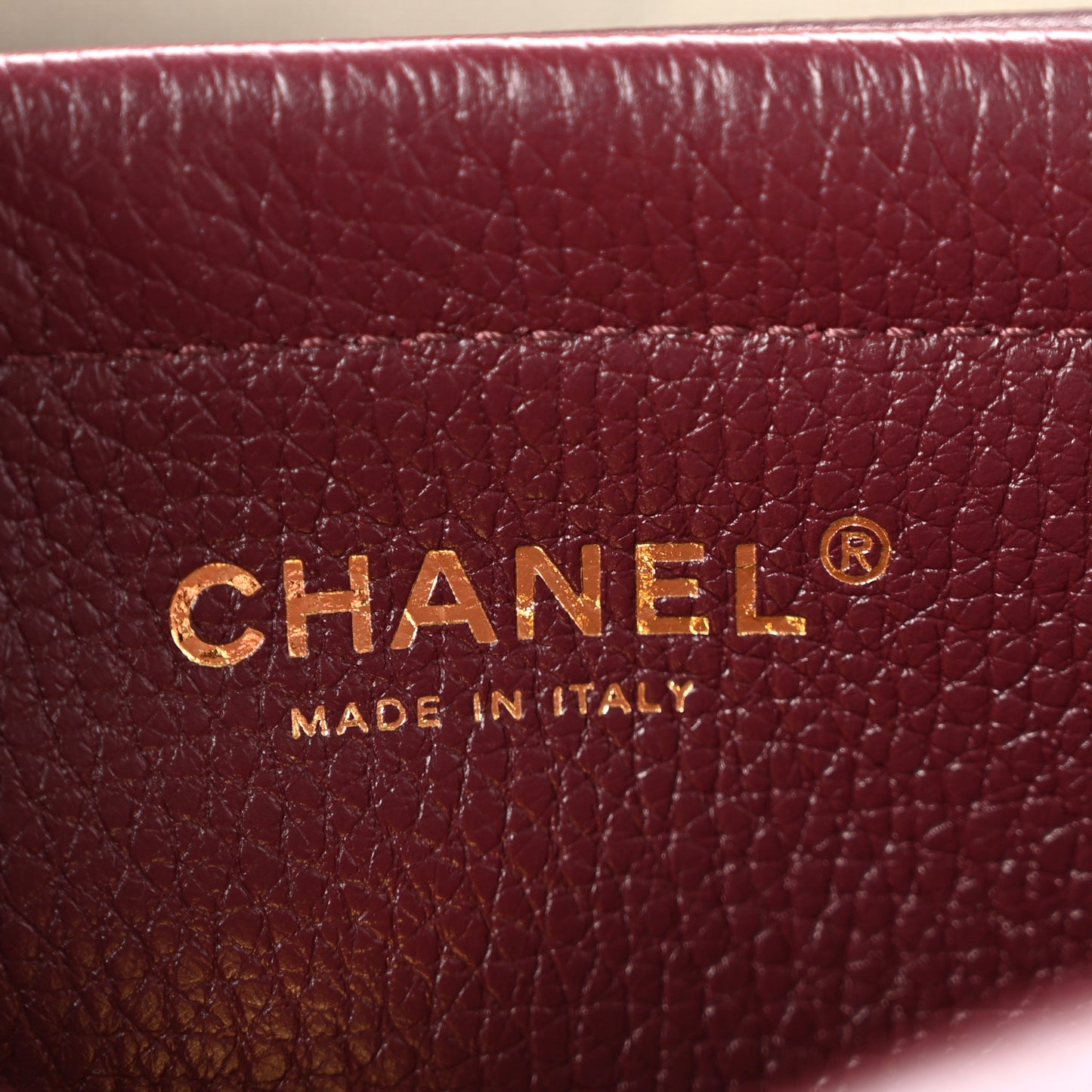 Grained Calfskin Stitched Urban Essentials Small Shopping Bag Burgundy