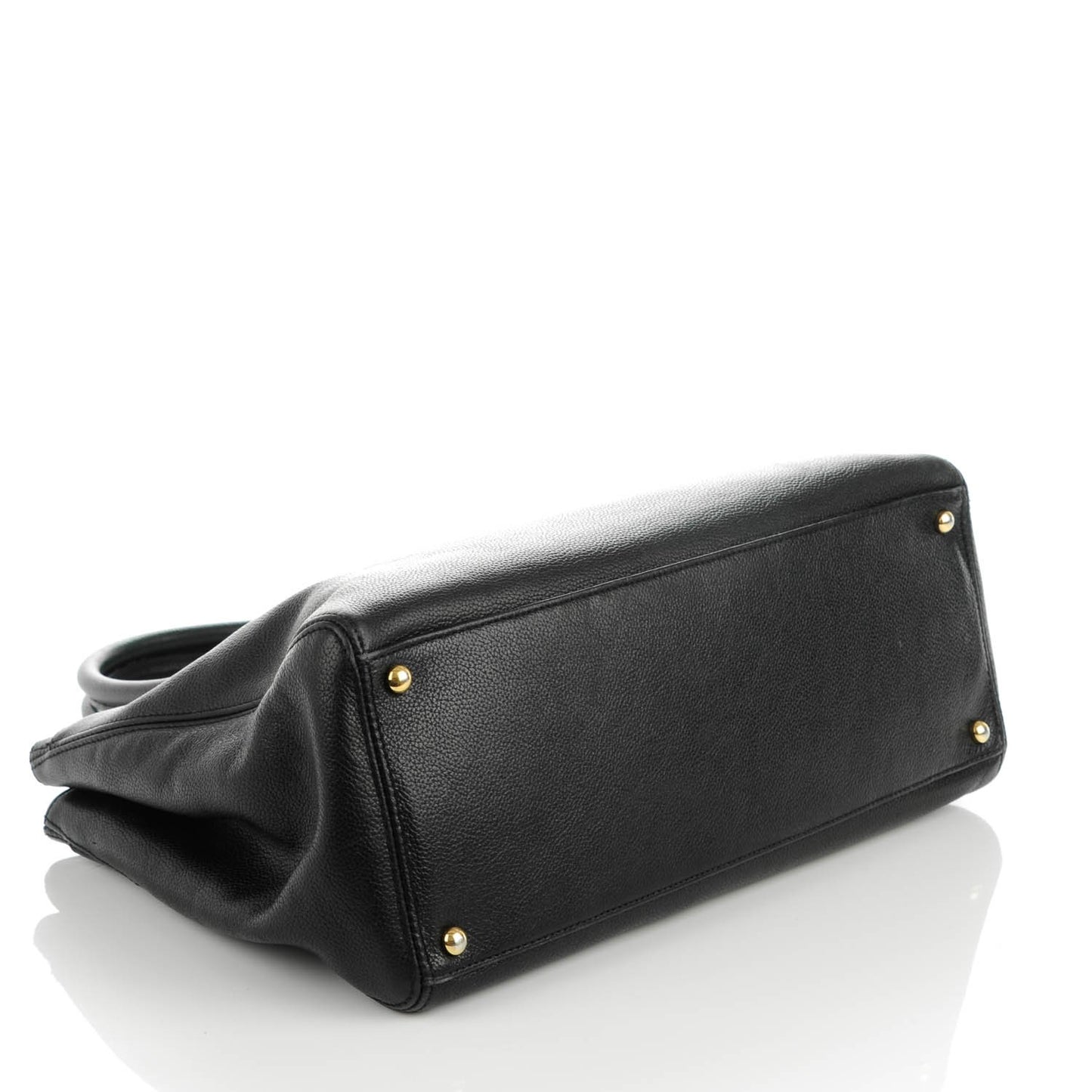 Calfskin Cerf Executive Shopper Tote Black