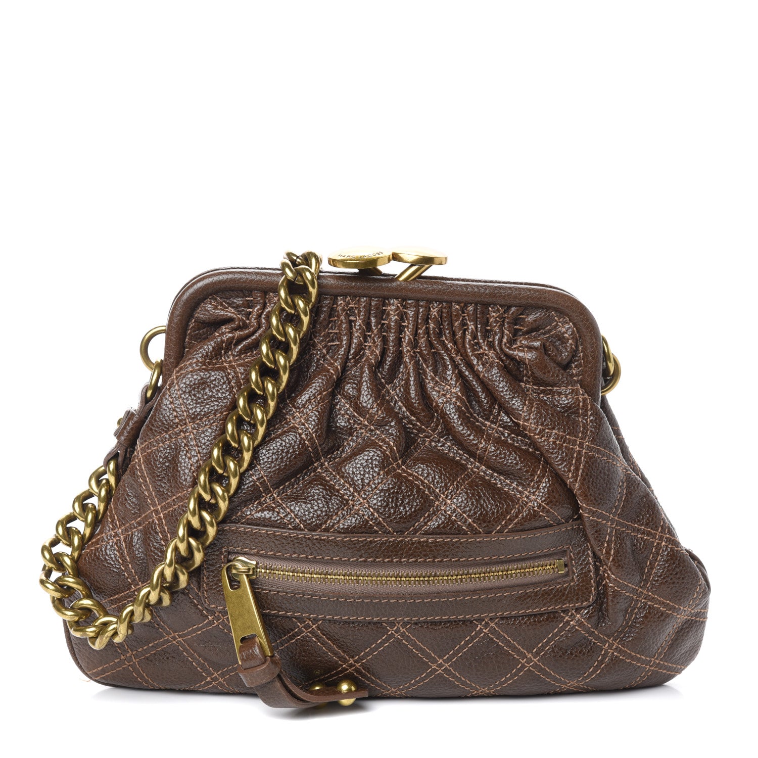 Marc Jacobs Calfskin Quilted Little Stam Brown 1 of 8