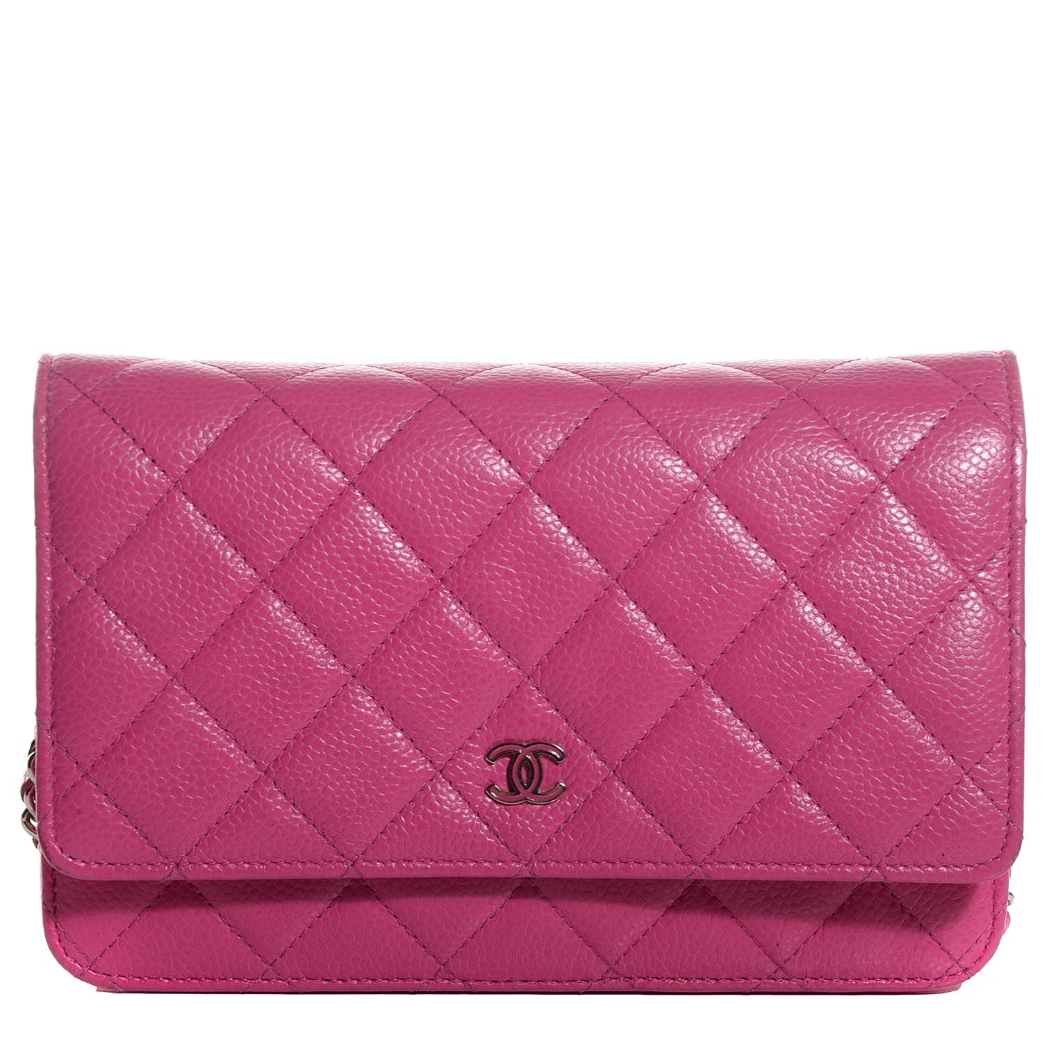 Chanel Caviar Quilted Wallet On Chain WOC Dark Pink 1 of 8