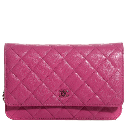 Chanel Caviar Quilted Wallet On Chain WOC Dark Pink 1 of 8