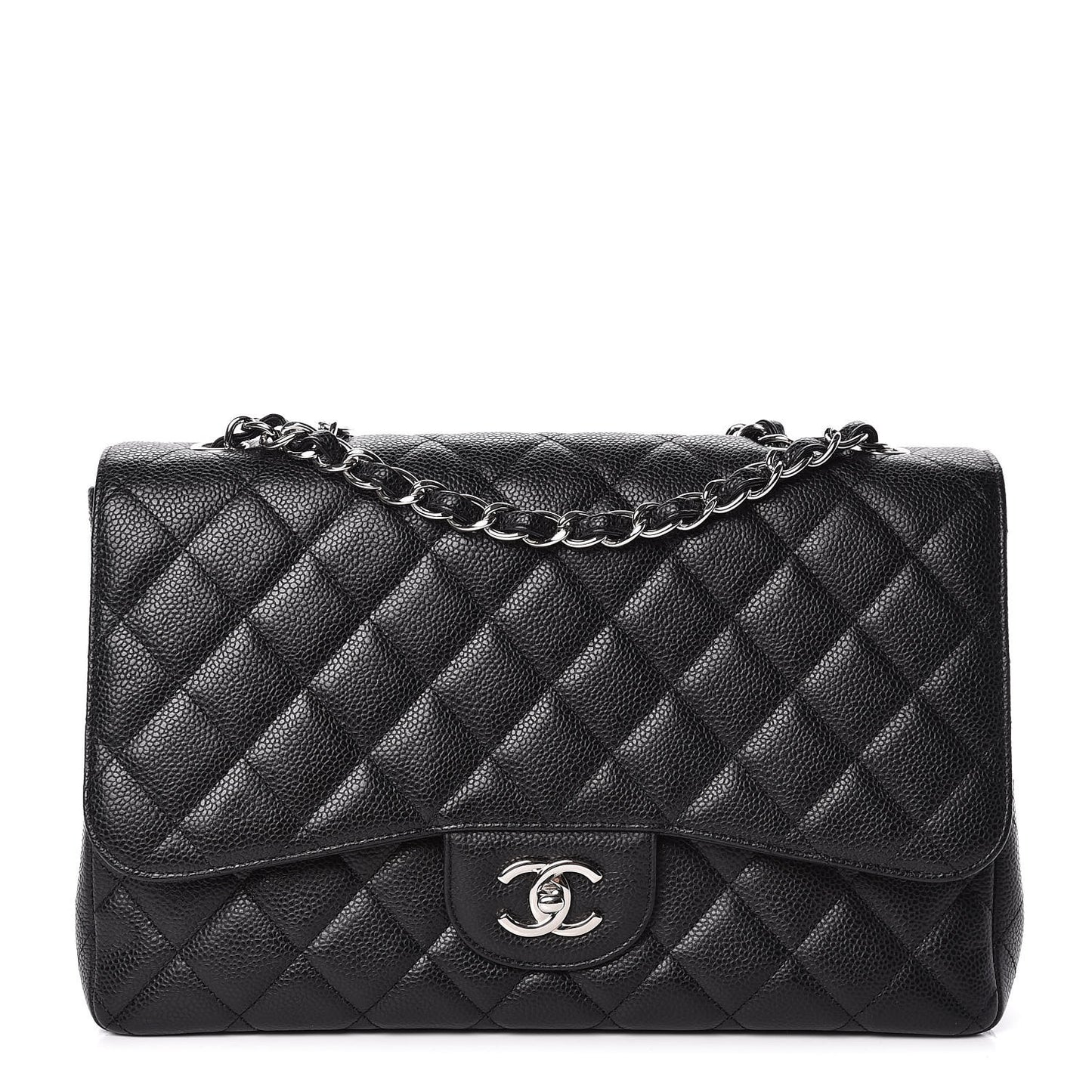 Caviar Quilted Jumbo Single Flap Black
