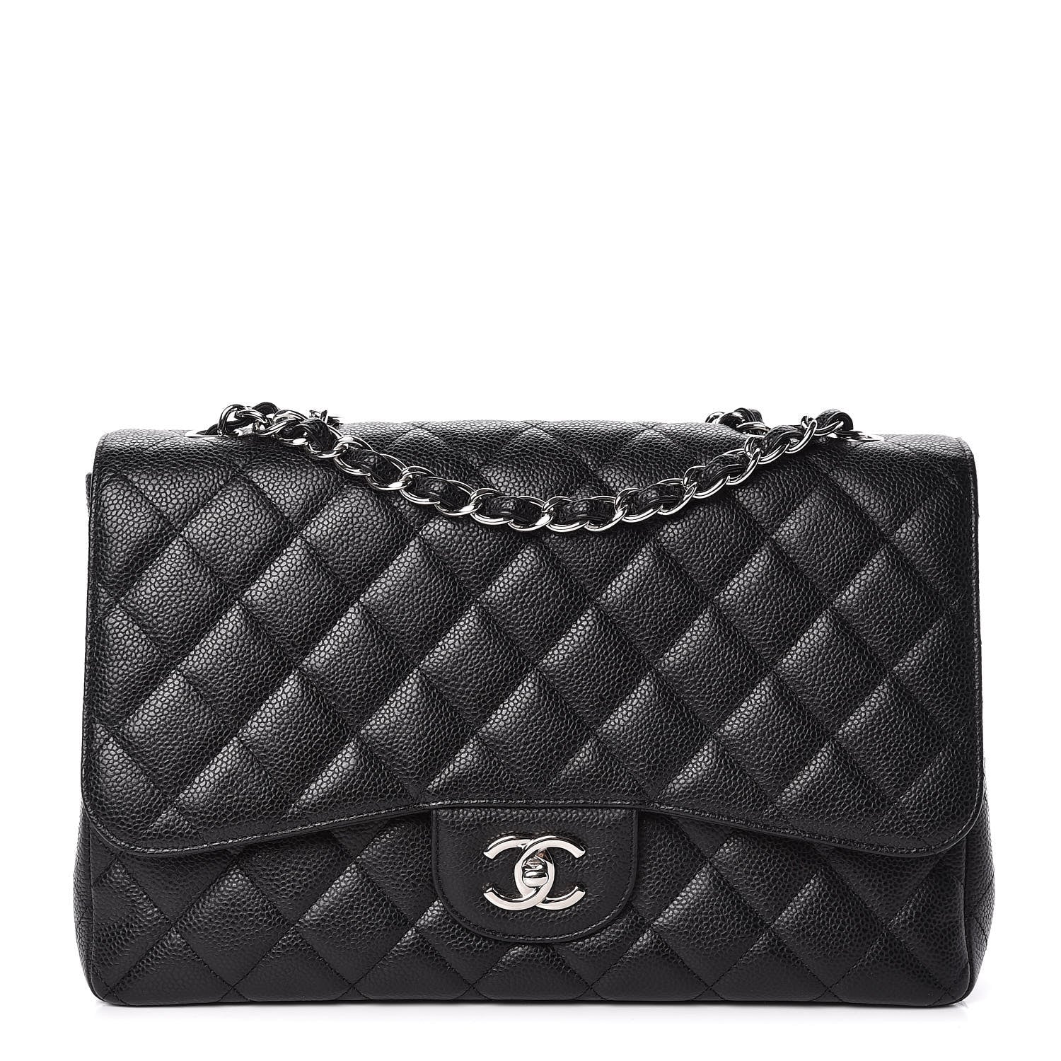 Chanel Caviar Quilted Jumbo Single Flap Black 1 of 11