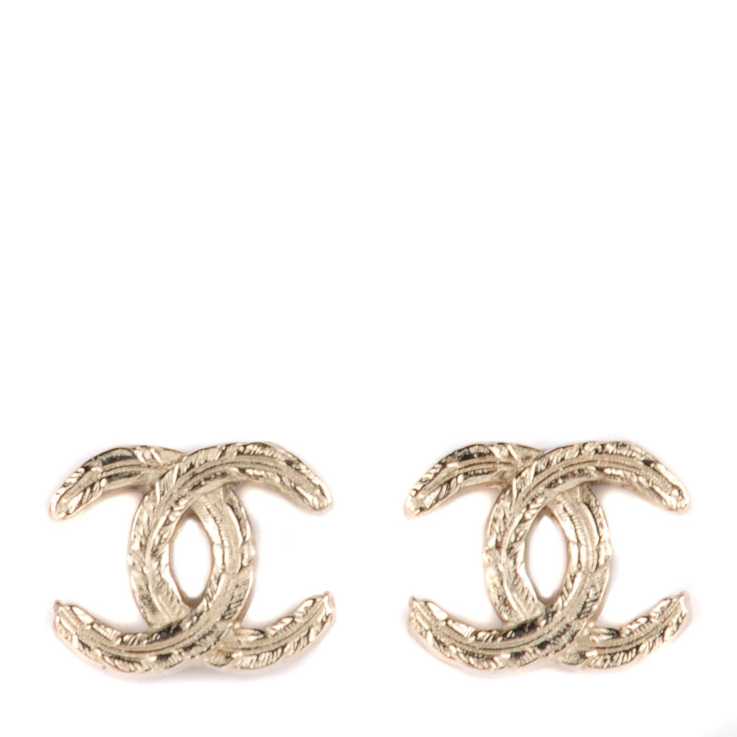 Feather CC Earrings Light Gold