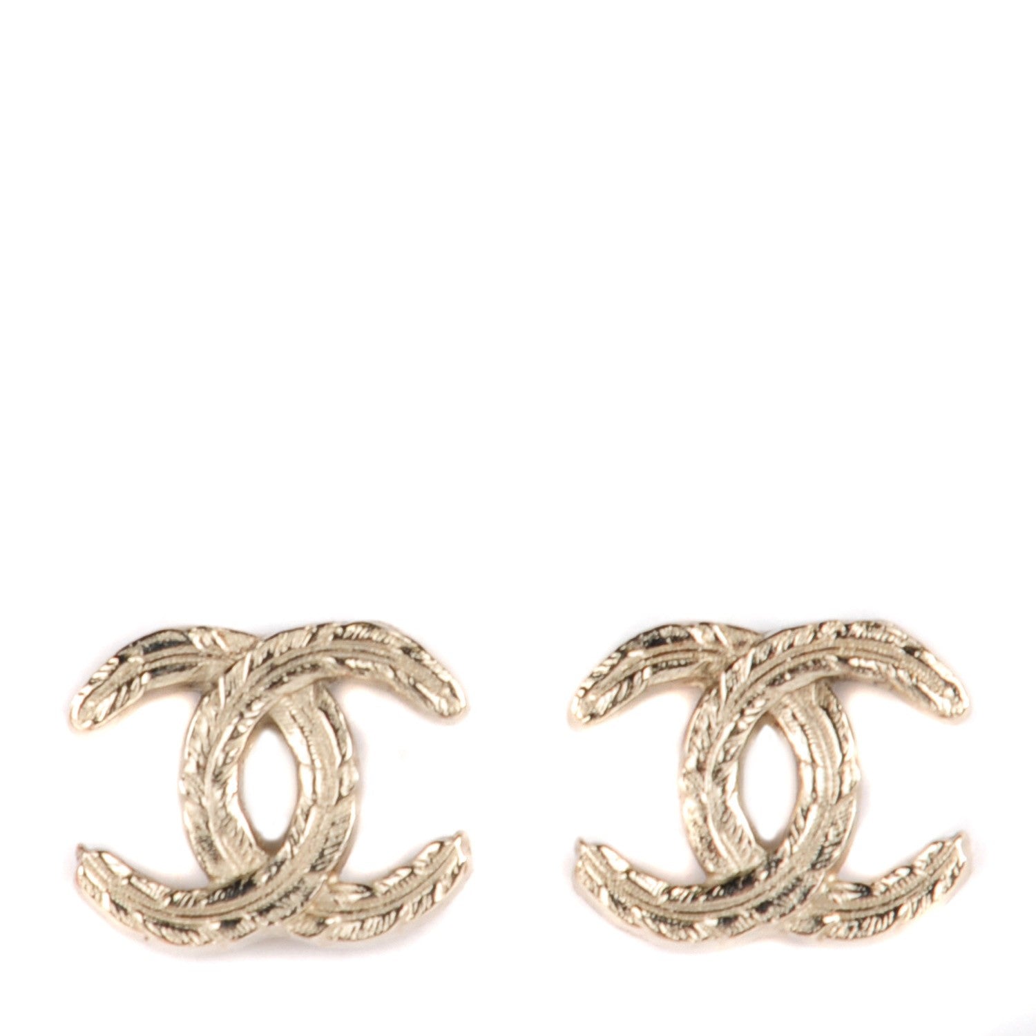Chanel Feather CC Earrings Light Gold 1 of 5