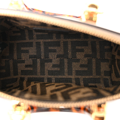 Fendi Vitello King Plexiglass Logo Embossed Mini By The Way Top Handle Boston Bag Tortora 5 of 10