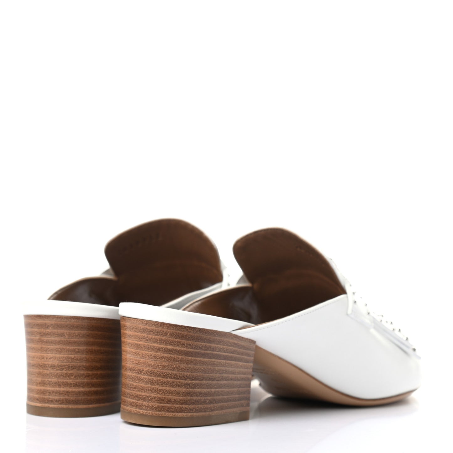 Calfskin Studded Alma Sandals 38 White