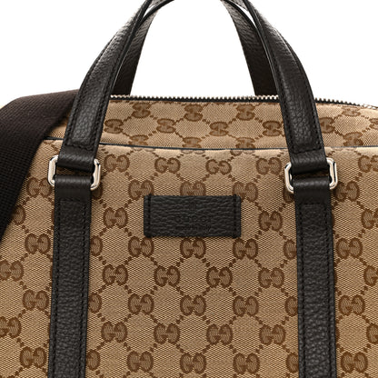 Gucci Monogram Dollar Calfskin Boston Duffle Bag Beige Ebony Testa di Moro Marrone Scuro 7 of 11
