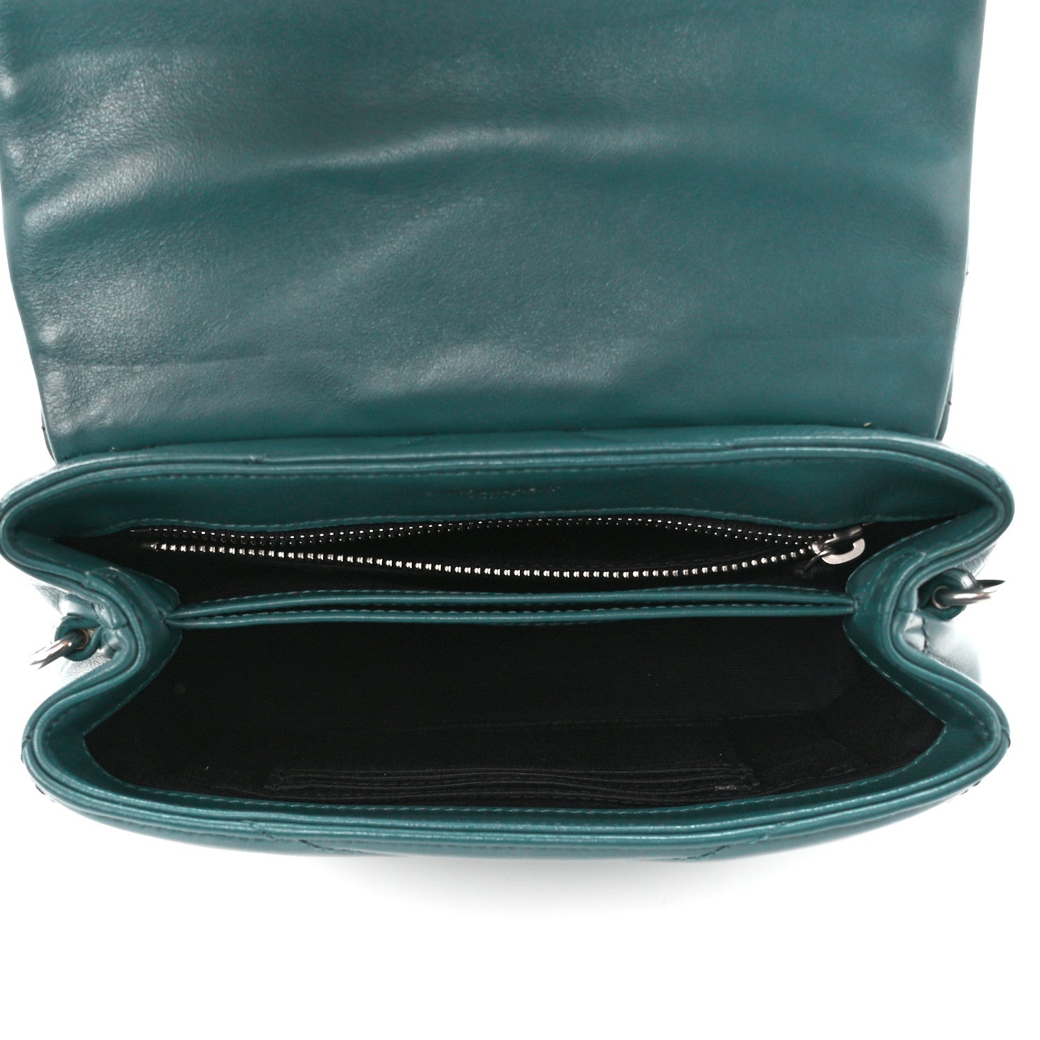 Saint Laurent Calfskin Y Quilted Monogram Toy Loulou Satchel Dark Turquoise 5 of 11