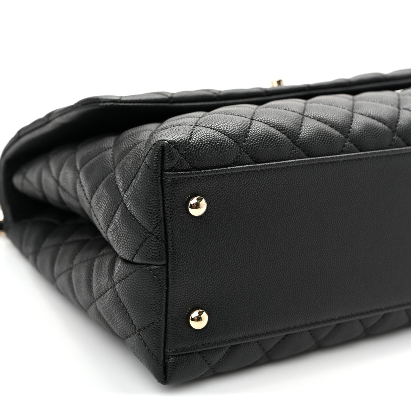Caviar Quilted Medium Coco Handle Flap Black