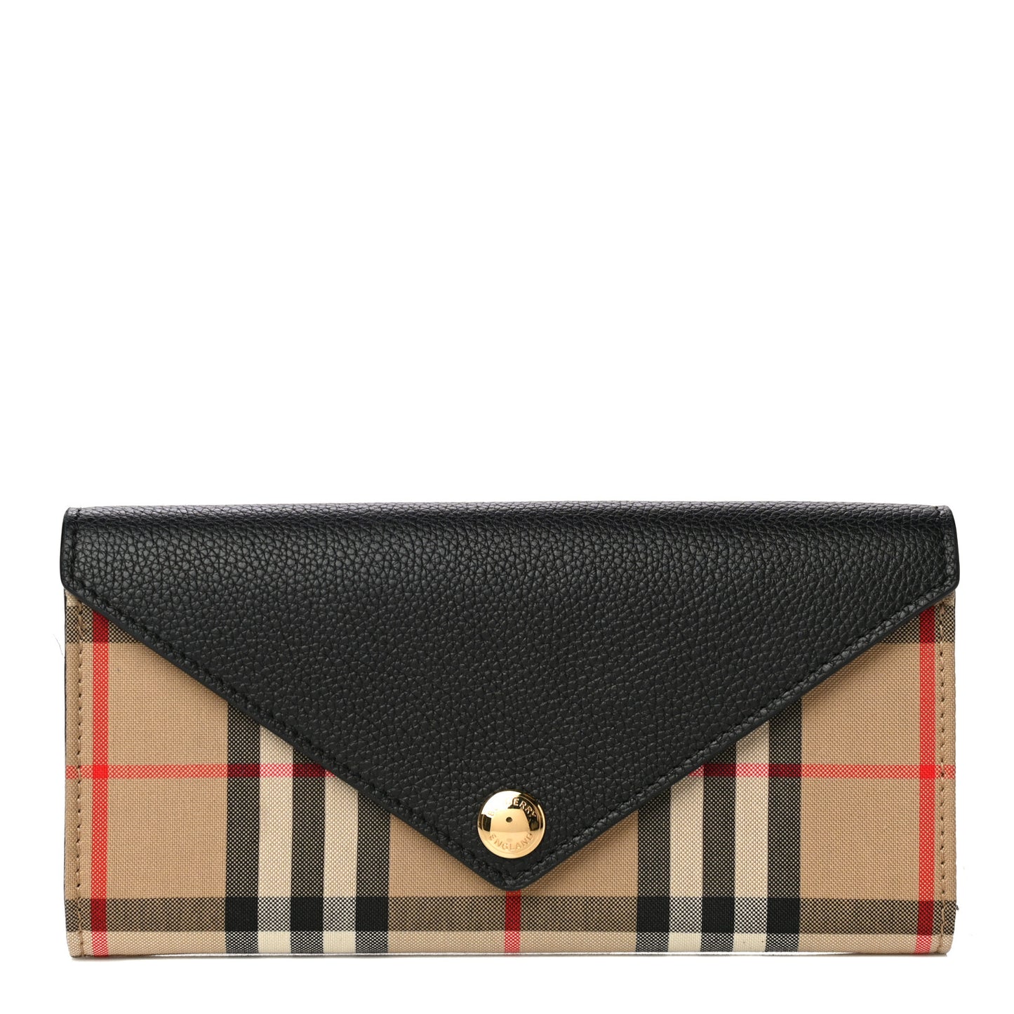 Vintage Check Grain Calfskin Halton Wallet Black