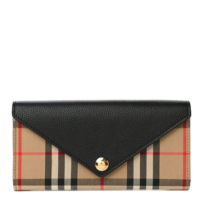 Burberry Vintage Check Grain Calfskin Halton Wallet Black 1 of 15