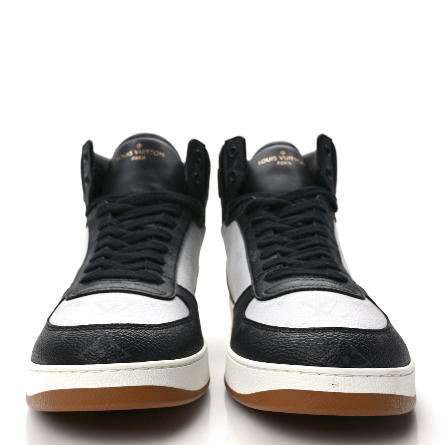 Calfskin Monogram Mens Rivoli High Top Sneakers 9.5 Black