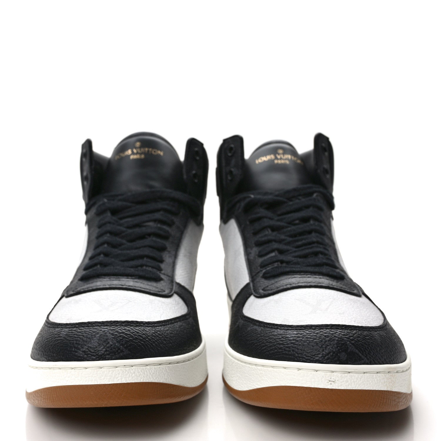 Louis Vuitton Calfskin Monogram Mens Rivoli High Top Sneakers 9.5 Black 2 of 9