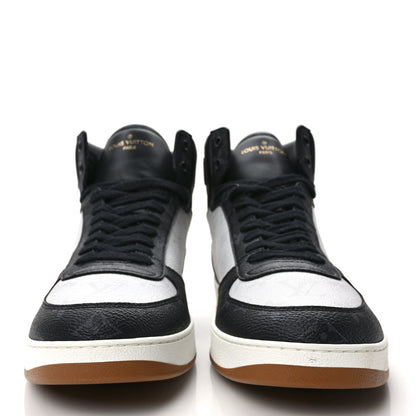 Louis Vuitton Calfskin Monogram Mens Rivoli High Top Sneakers 9.5 Black 2 of 9