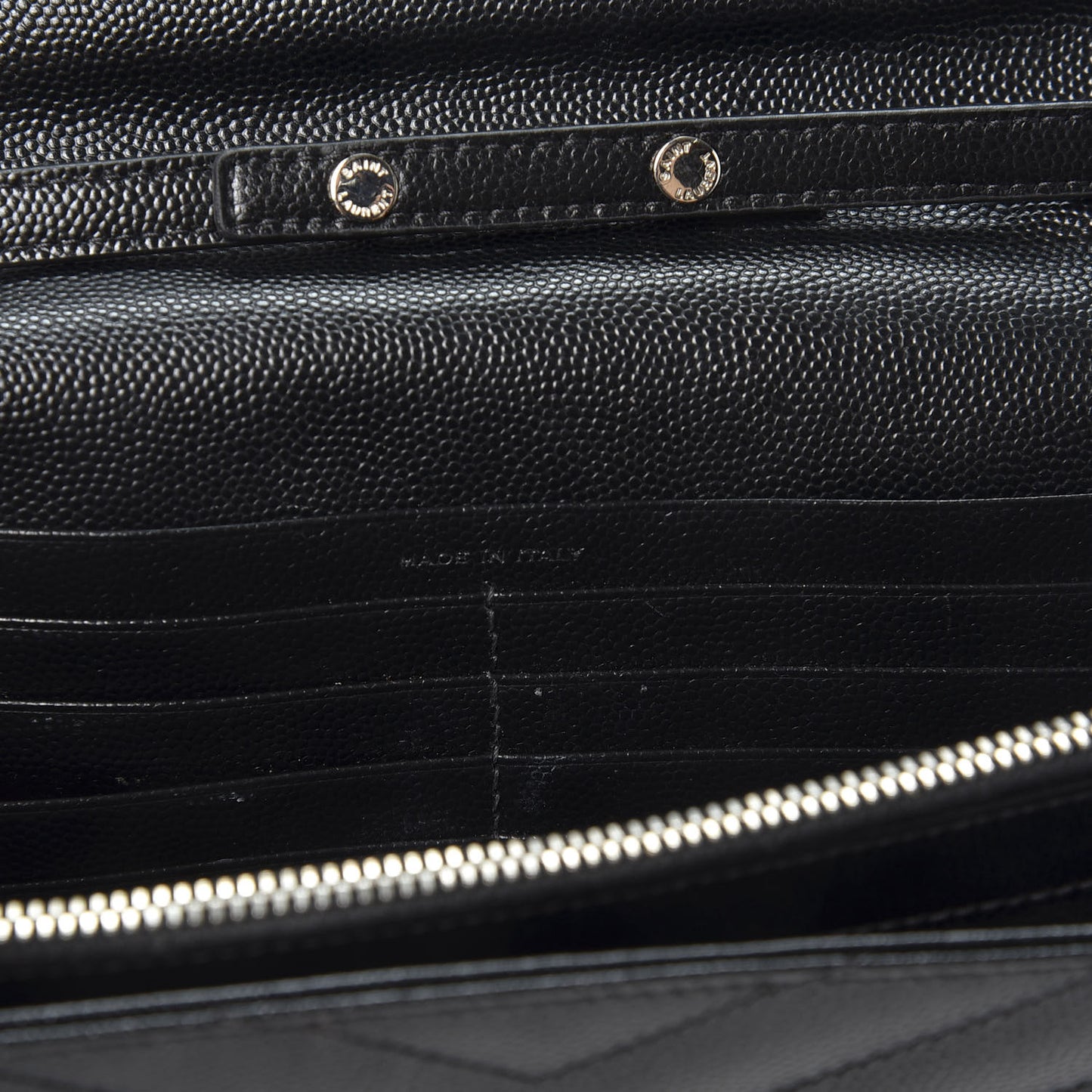 Grain De Poudre Matelasse Chevron Monogram Chain Wallet Black