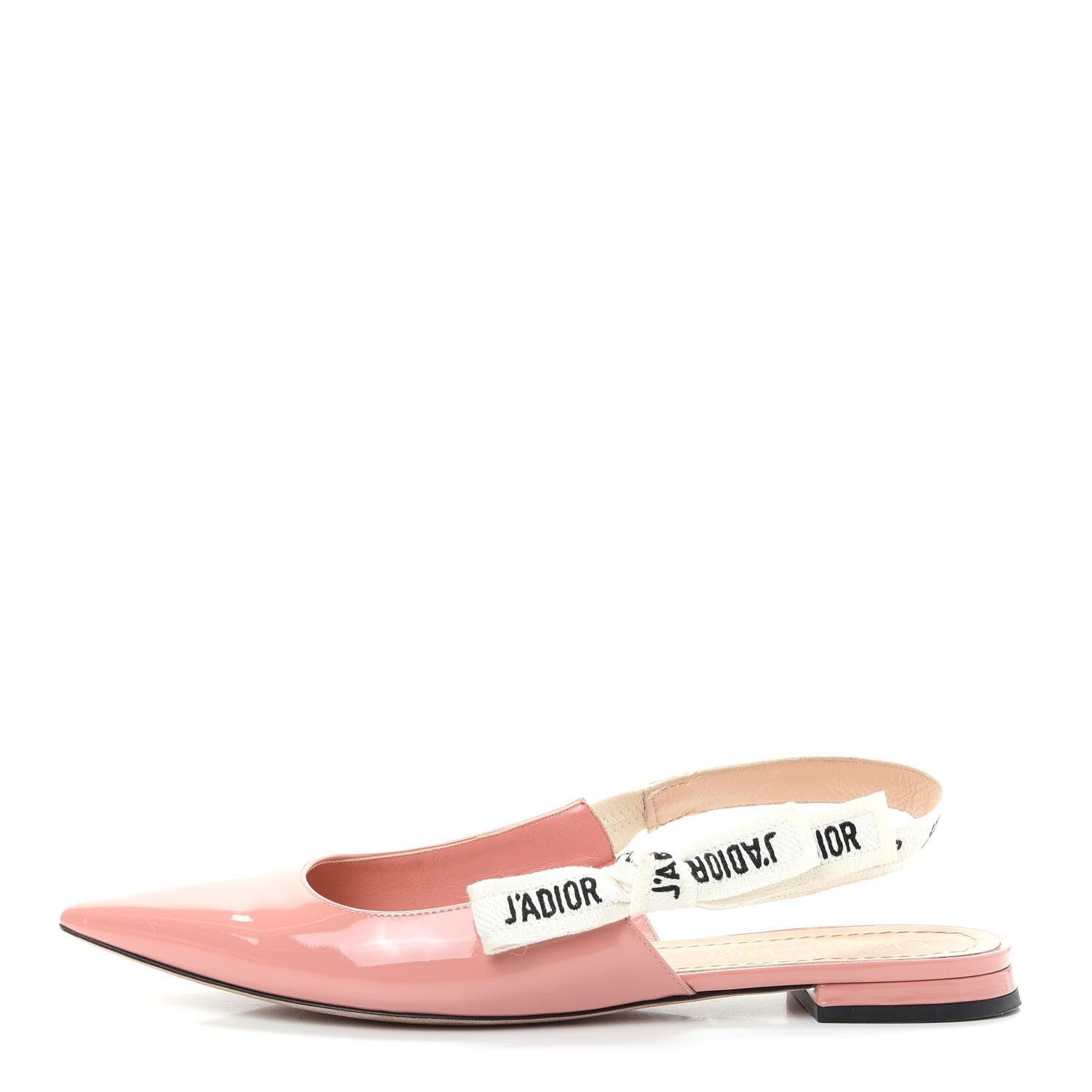 Christian Dior Patent Ribbon J'Adior Slingback Ballet Flats 37.5 Dusty Candy 1 of 10