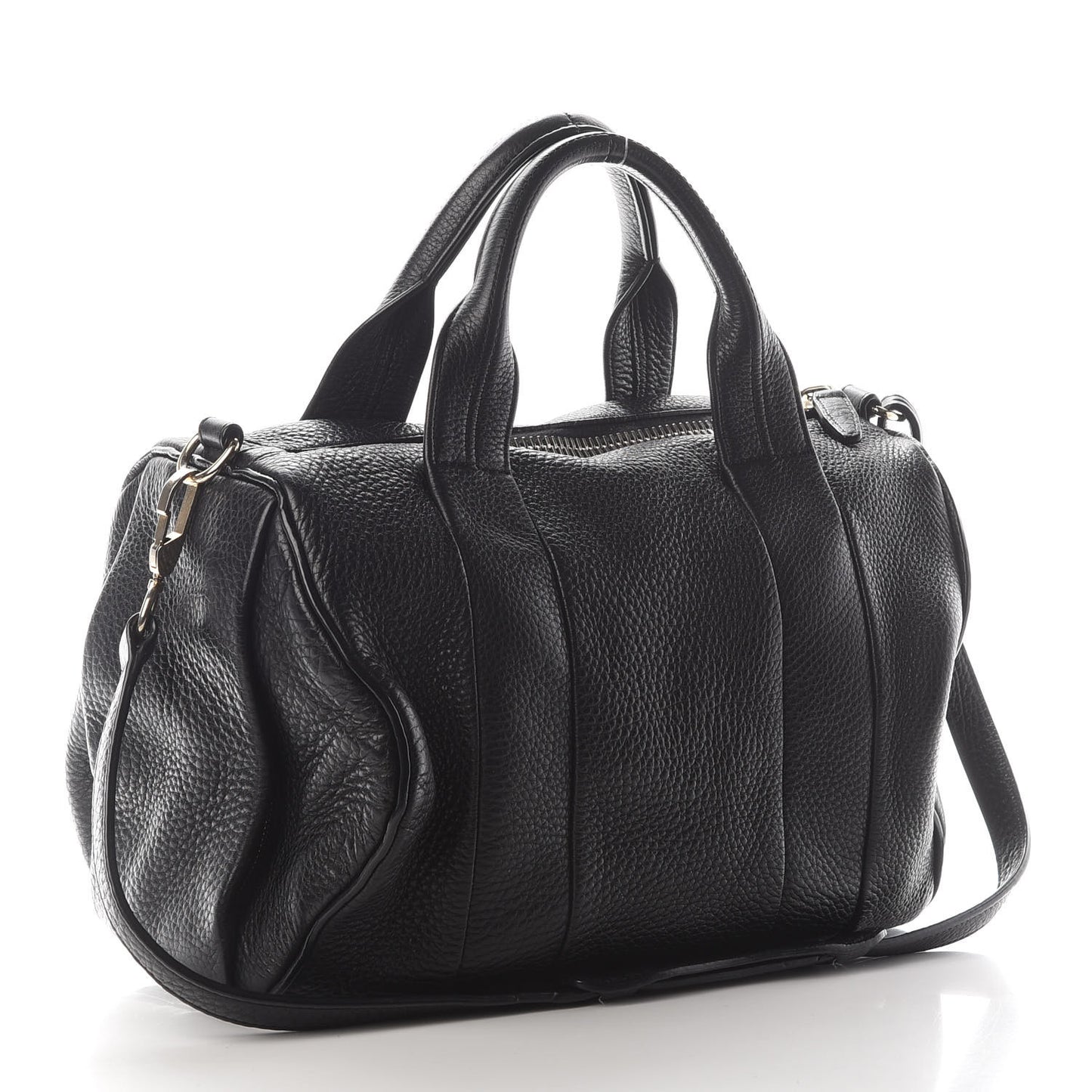 Pebbled Lambskin Rocco Black Pale Gold Hardware