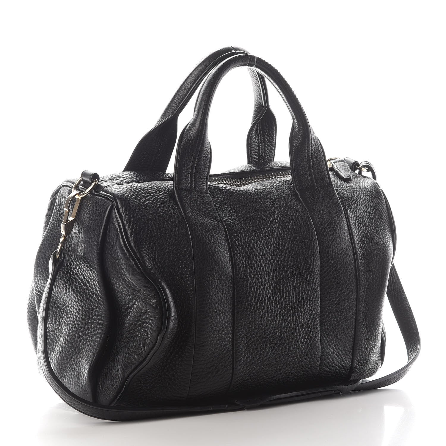 Alexander Wang Pebbled Lambskin Rocco Black Pale Gold Hardware 2 of 7