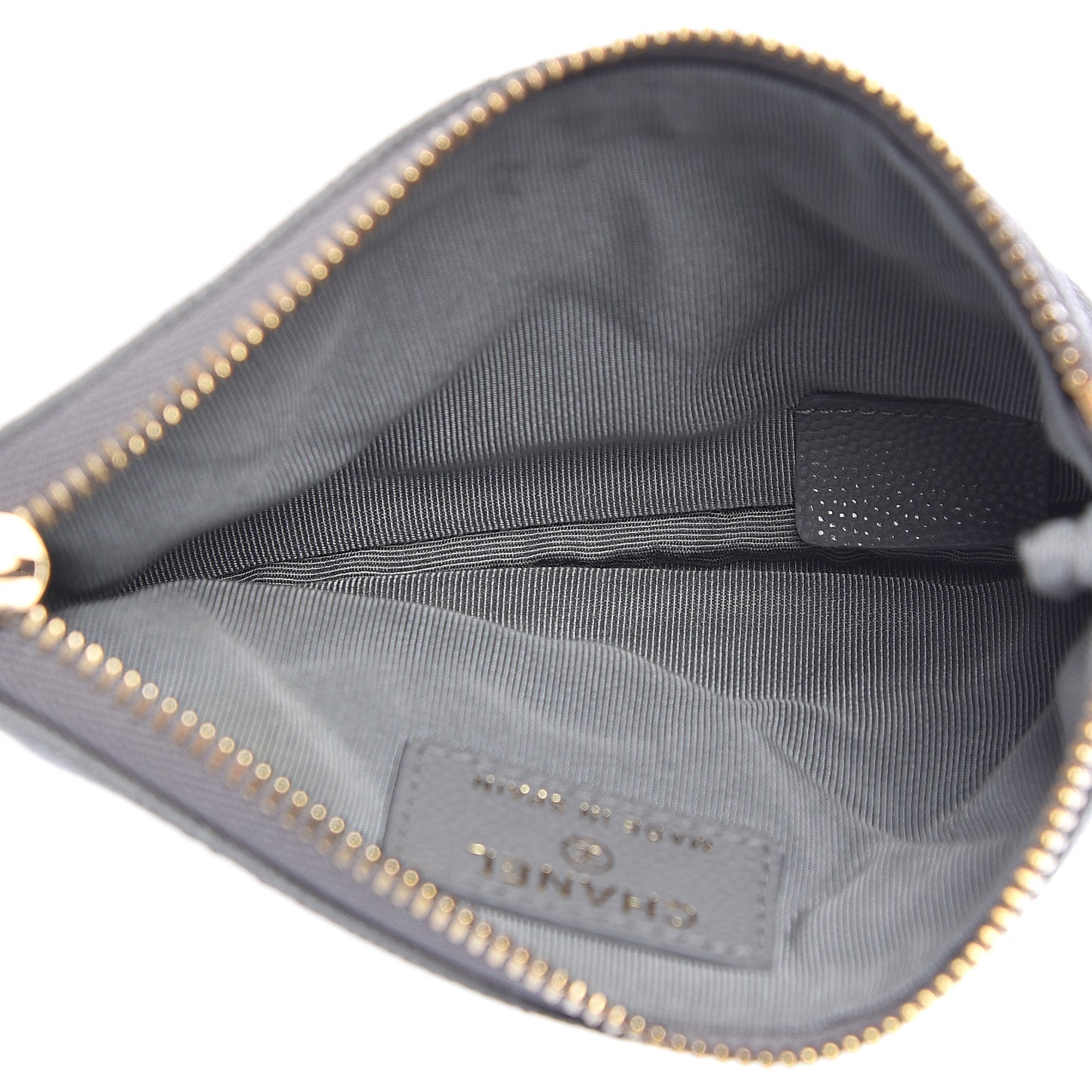 Caviar Quilted Small Cosmetic Case Grey