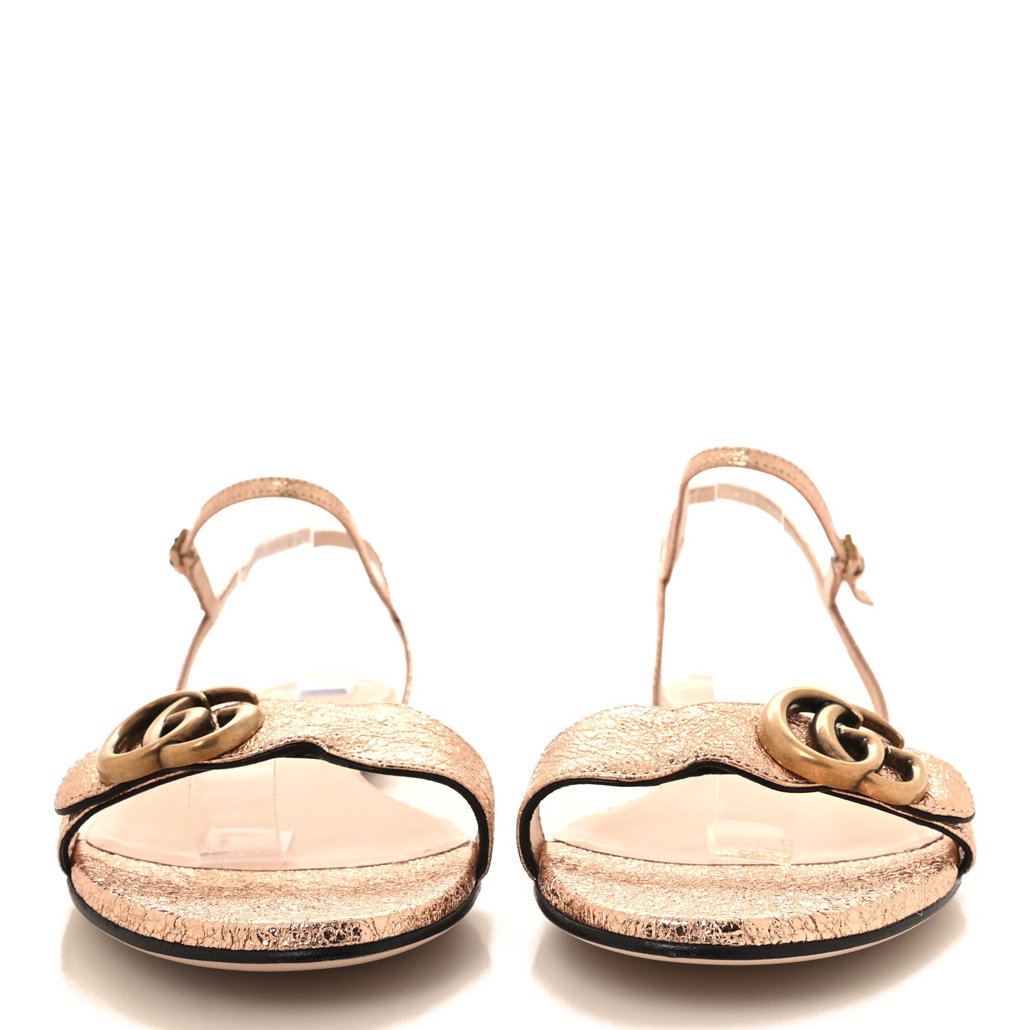 Gucci Galassia GG Marmont Ankle Wrap Flat Sandals 39.5 Salmone 2 of 7