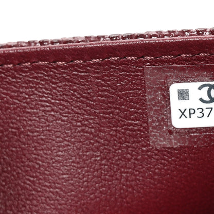 Chanel Calfskin Lizard Embossed Clutch With Chain  Bordeaux 8 of 12