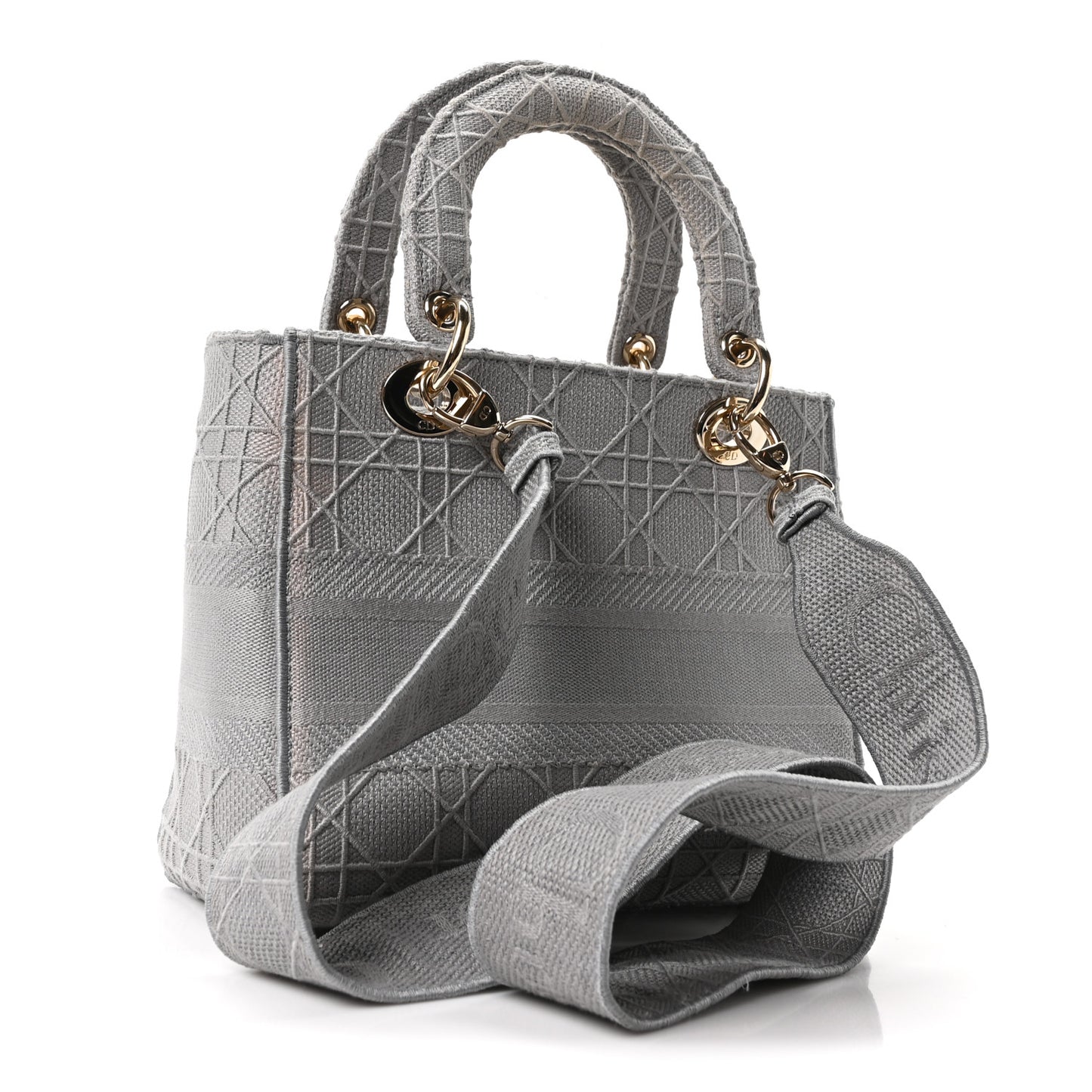Canvas Embroidered Cannage Medium Lady D-Lite Gray