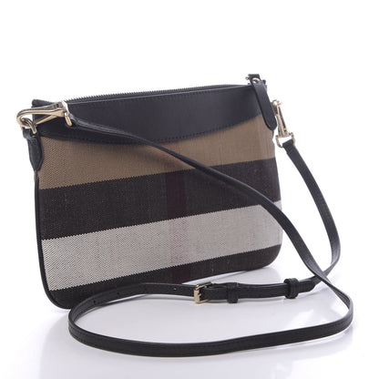 Burberry Mega Check Peyton Crossbody Clutch Bag Black 3 of 11