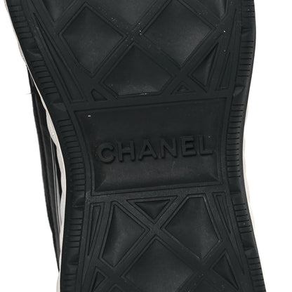Chanel Velvet Calfskin Mixed Fibers CC Sneakers 37.5 Black 6 of 9