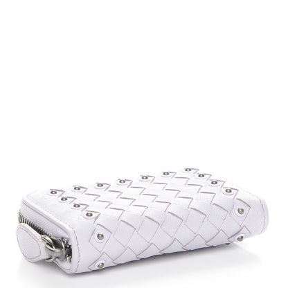 Bottega Veneta Nappa Intrecciato Studded Zip Around Coin Purse Oyster Lilac 3 of 9