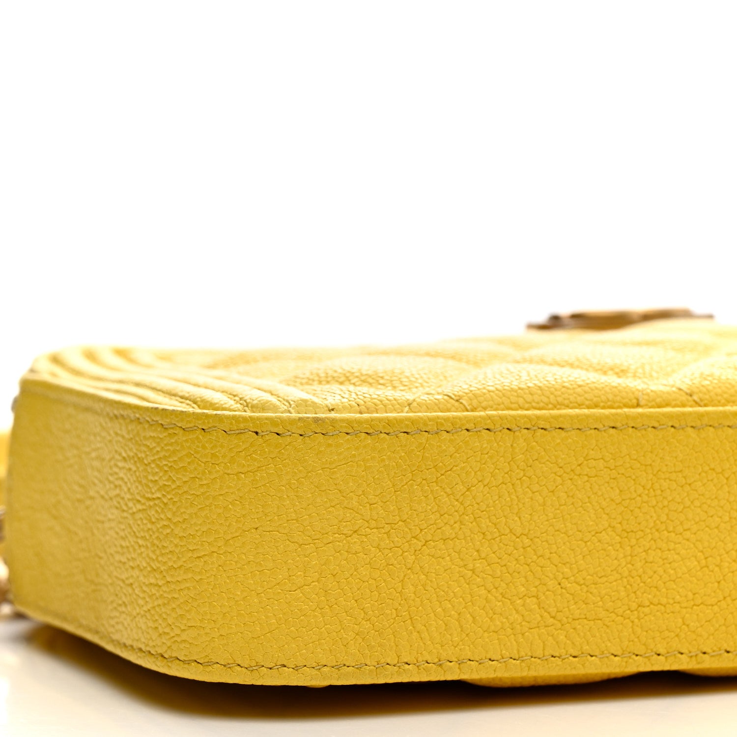 Chanel Caviar Quilted Small Boy Clutch With Chain Yellow 12 of 17
