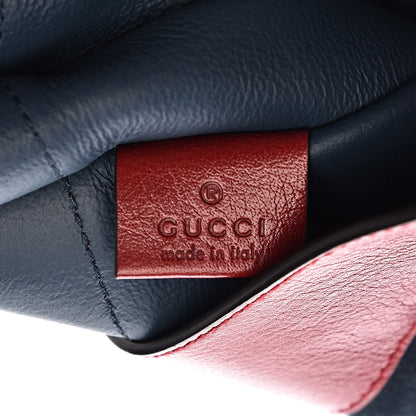 Gucci Suede Calfskin Large Rajah Chain Tote New Blue Romantic Cherry 8 of 12