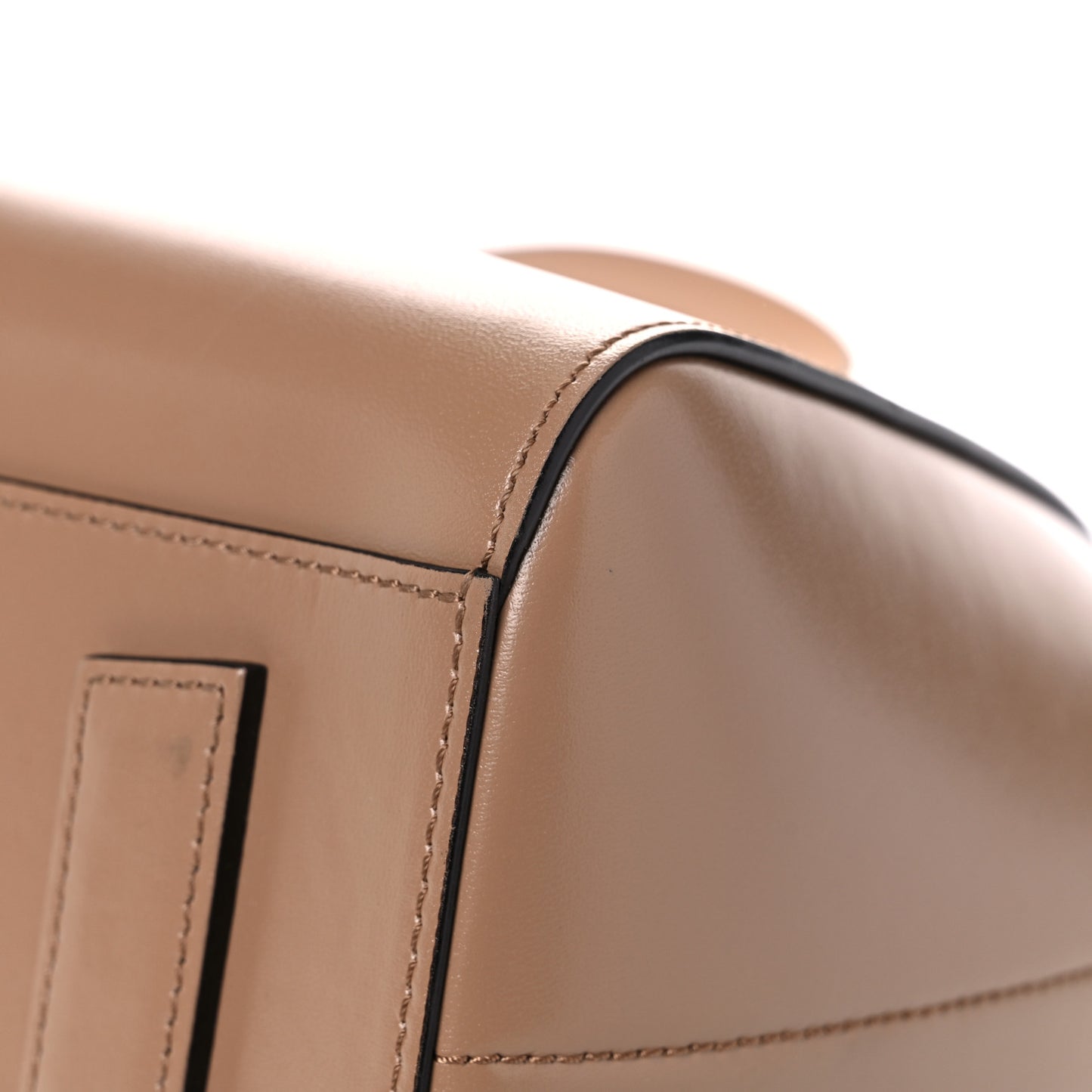 Shiny Lord Calfskin Small Antigona Dark Beige