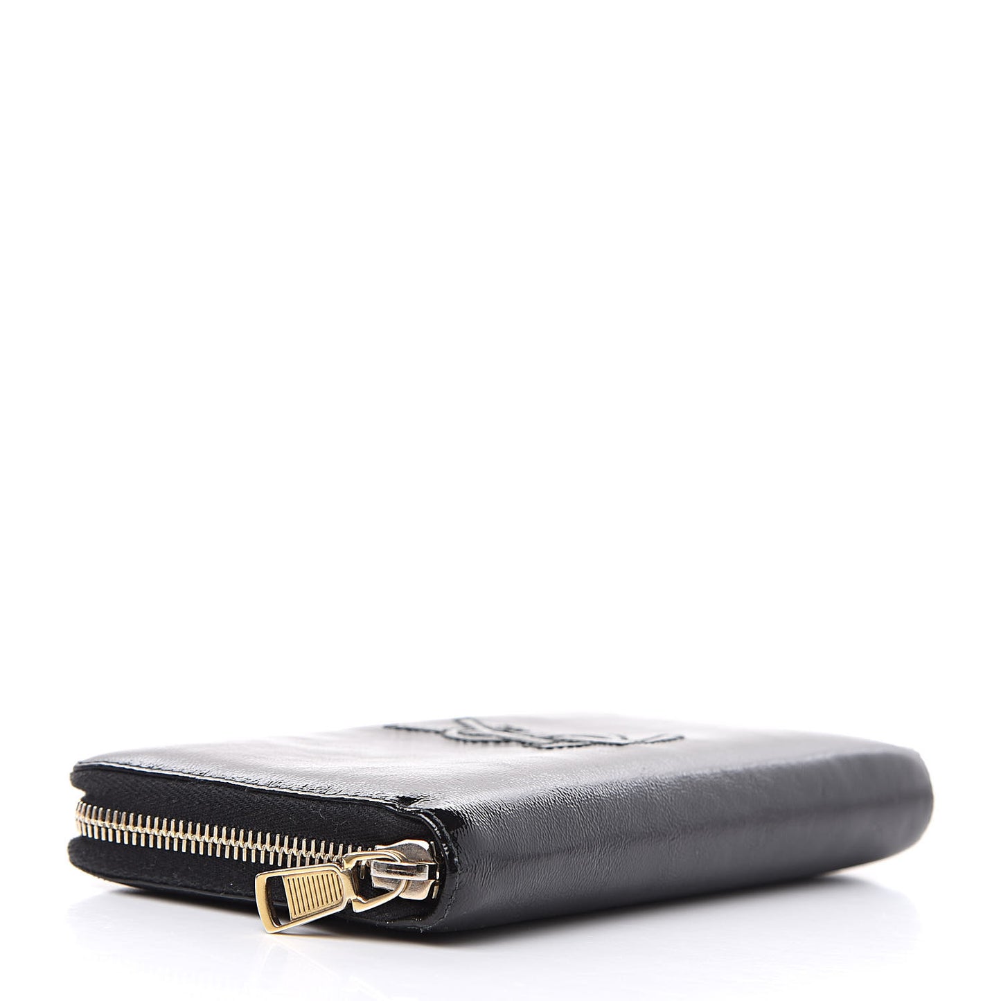 Textured Patent Monogram Belle De Jour Zip Around Wallet Black