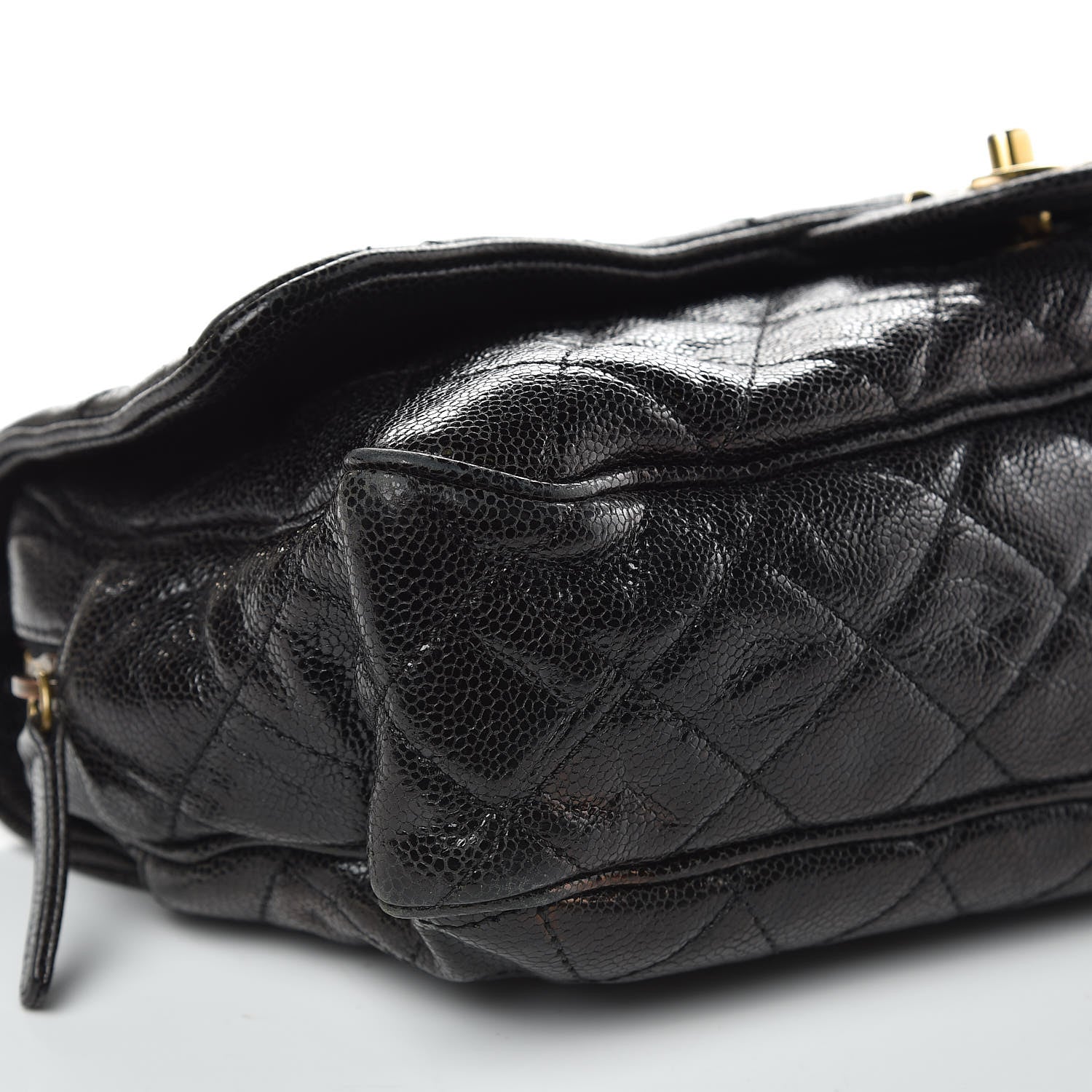 Chanel Crumpled Grained Calfskin Quilted Large Shiva Flap Black 8 of 9