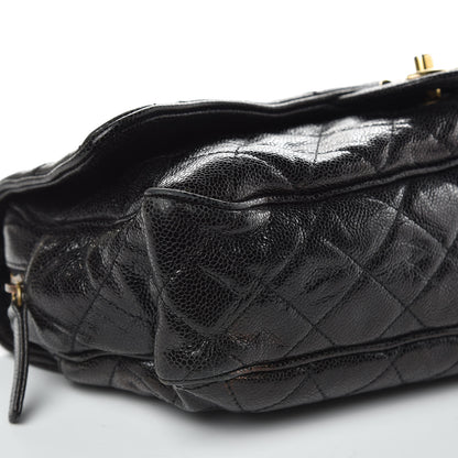 Chanel Crumpled Grained Calfskin Quilted Large Shiva Flap Black 8 of 9