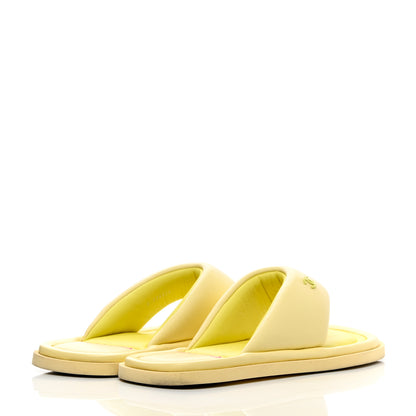 Chanel Lambskin CC Thong Sandals 40 Yellow 4 of 17