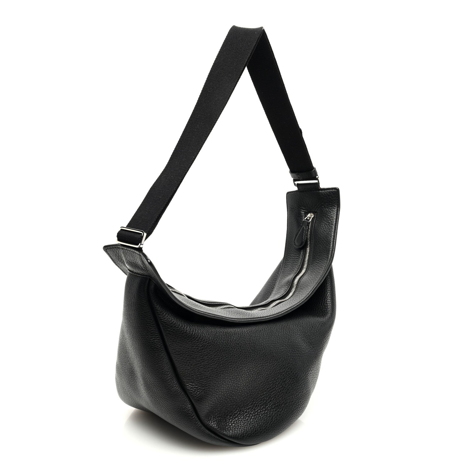 The Row Grained Calfskin Large Slouchy Banana Bag Black 3 of 9