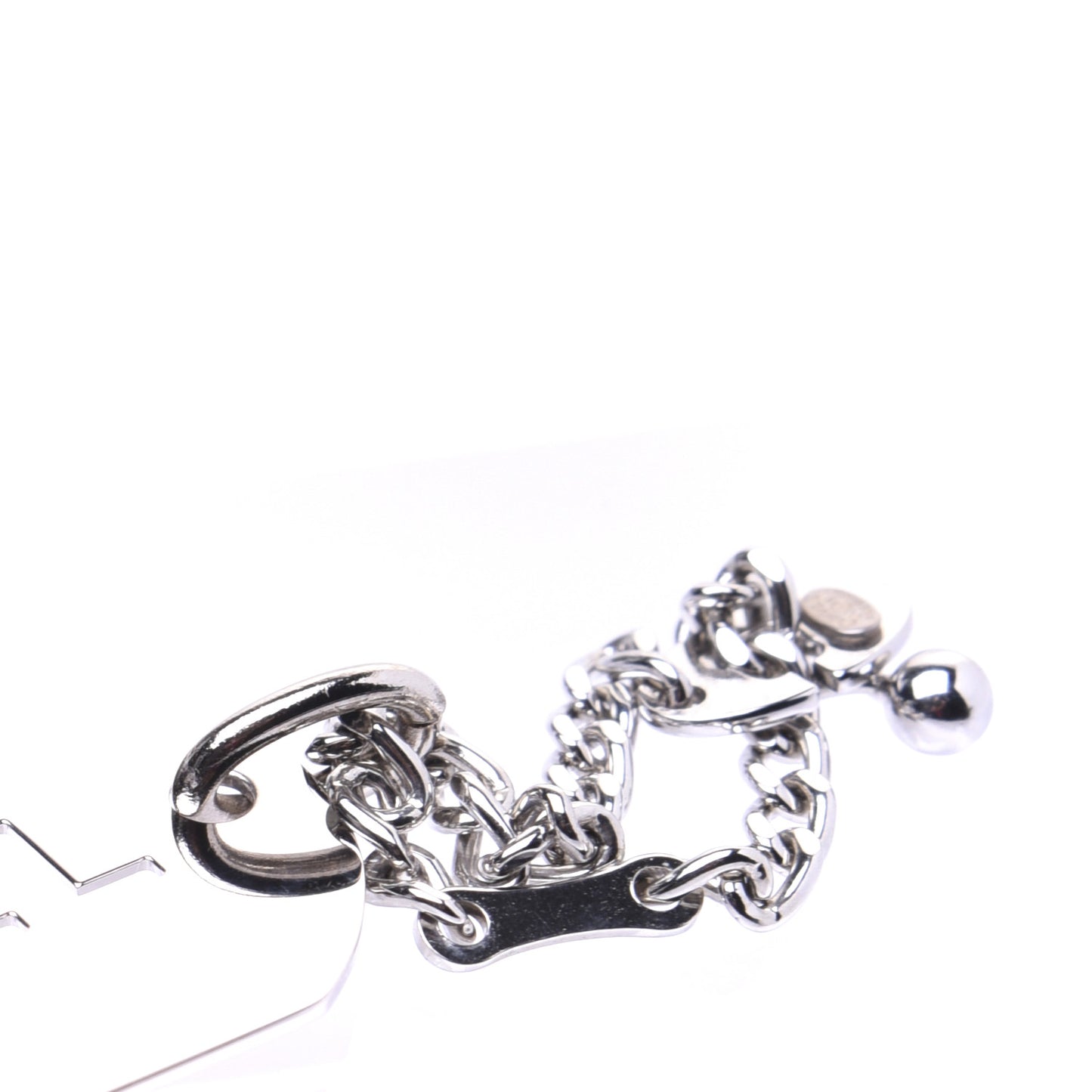 Dog Tag Key Charm Silver