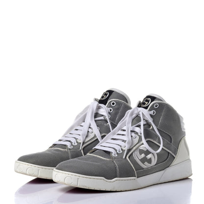 Gucci Baling Fabric Nappa Moorea Interlocking G Mens High Top Sneakers 9 Great White White 3 of 10