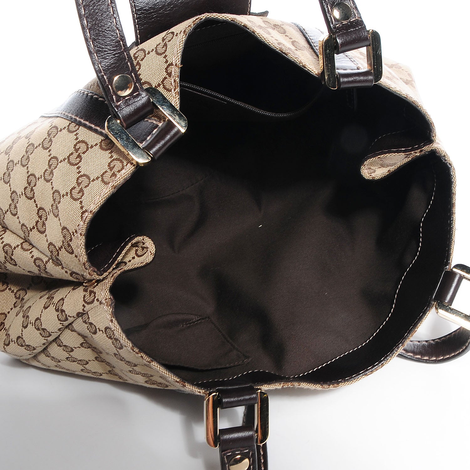 Gucci Monogram Large New Ladies Web Tote Dark Brown 5 of 7