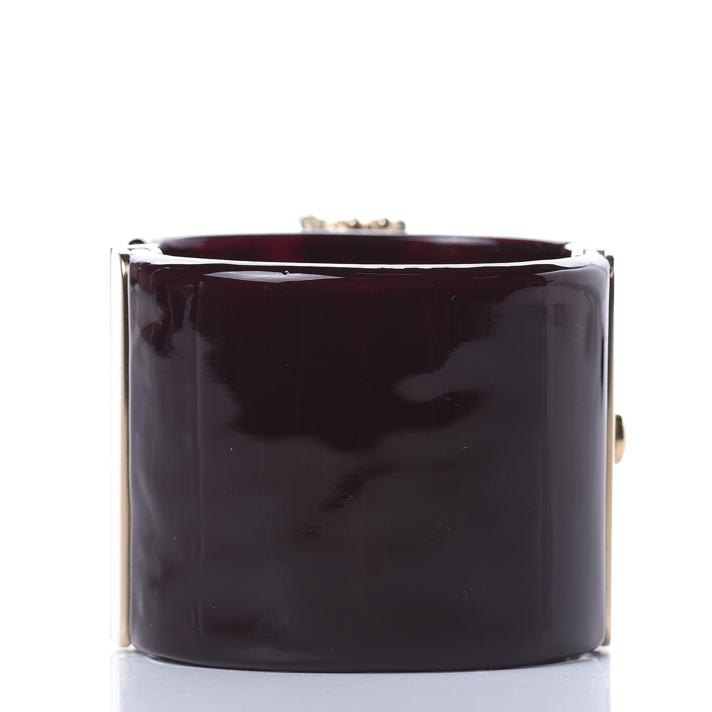 Resin Enamel Crystal CC Cabochon Cuff Burgundy