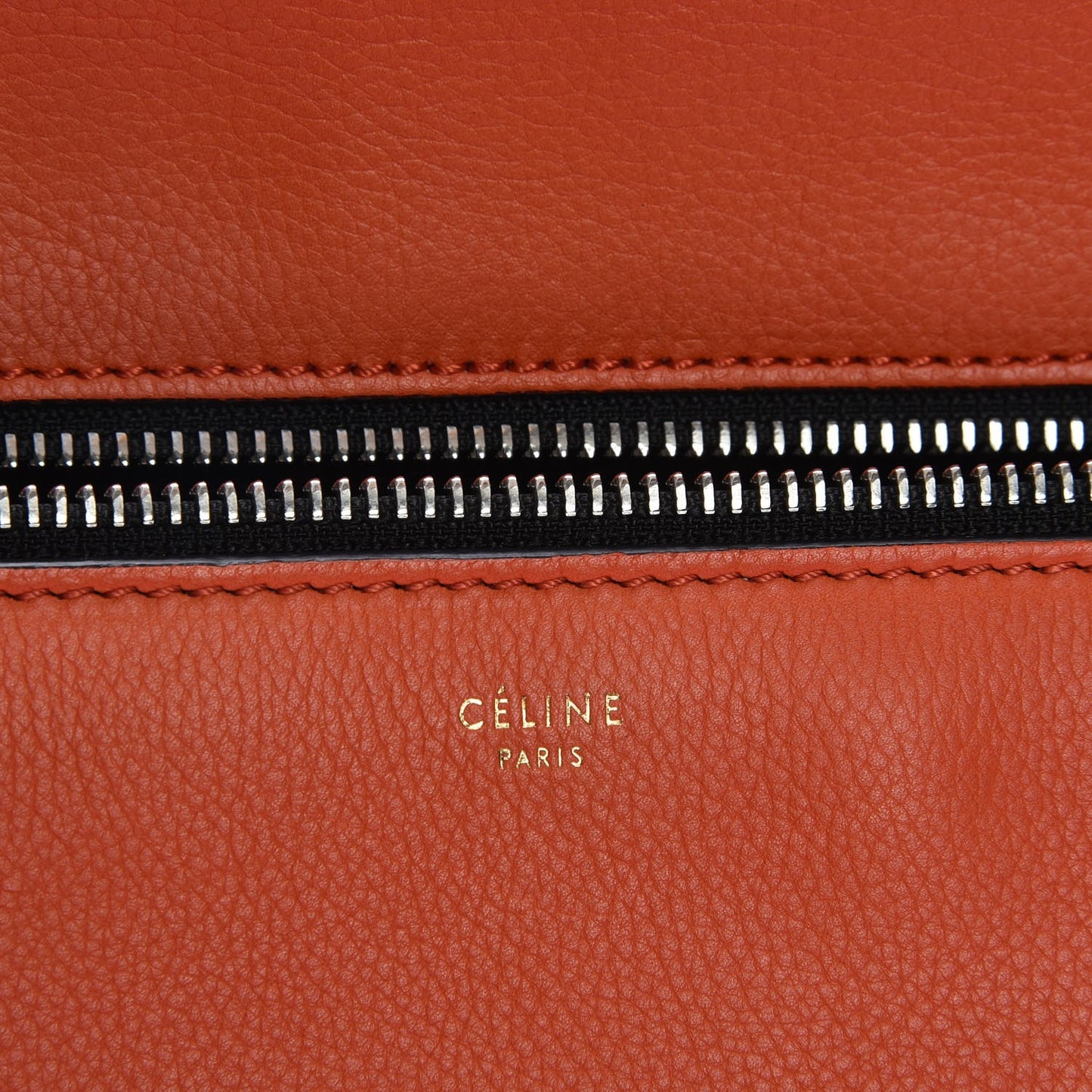 Drummed Calfskin Medium Edge Shoulder Bag Vermillion