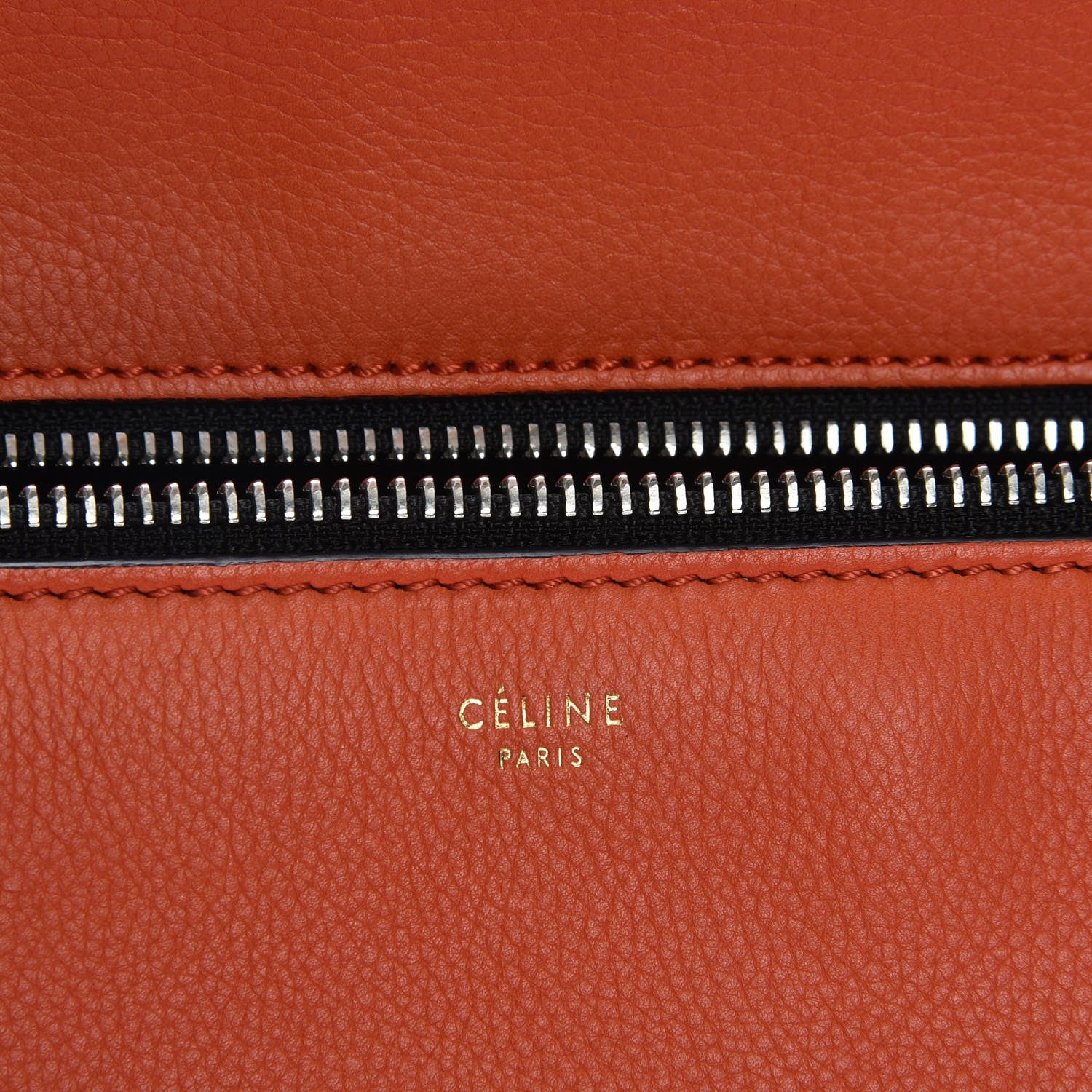Celine Drummed Calfskin Medium Edge Shoulder Bag Vermillion 6 of 7