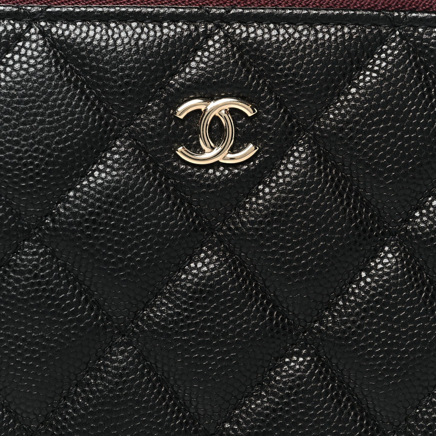 Caviar Quilted Small Cosmetic Case Black