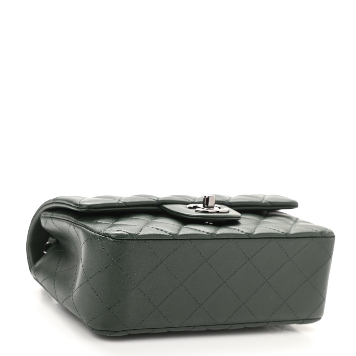 Chanel Lambskin Quilted Mini Rectangular Flap Green 3 of 9